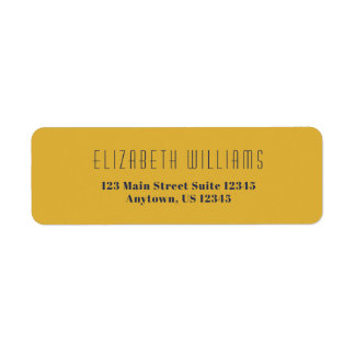 シンプル金ゴールドブルーモダン差出人住所ラベル ラベル
