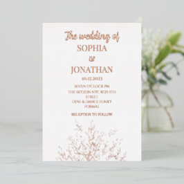 シンプル金ゴールドホイ葉ルのホイ結婚ルの招待 箔招待状