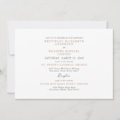 シンプル金ゴールドホワイト結婚ズ 招待状 (正面)