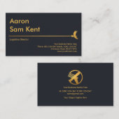 シンプル金ゴールドホークライングローバルブルー物流サプライ 名刺 (正面/裏面)