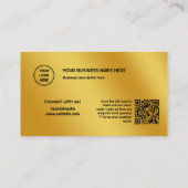 シンプル金ゴールドミニマルロゴQRコードの追加 ロイヤリティカード (裏面)