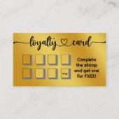 シンプル金ゴールドミニマルロゴQRコードの追加 ロイヤリティカード (正面)