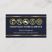 シンプル金ゴールドミニマル手作り工具列 名刺 (正面)