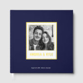 シンプル金ゴールドミニマル結婚リストフレーム ゲストブック (正面)