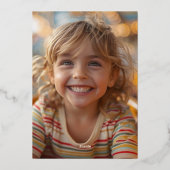 シンプル金ゴールドミニマルMerry Christmas Arch Photo 箔シーズンカード (裏面)