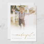 シンプル金ゴールドモダンは素晴らしい人生写真だ シーズンカード (正面)