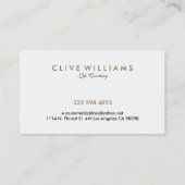 シンプル金ゴールドモダンオーナメントロゴデザイン 名刺 (裏面)