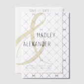 シンプル金ゴールドモダンオーバーレイ結婚式の日付の保存 ベラム紙招待状 (オフセット (招待状))