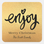 シンプル金ゴールドモダンタイポグラフィベーキング スクエアシール (正面)