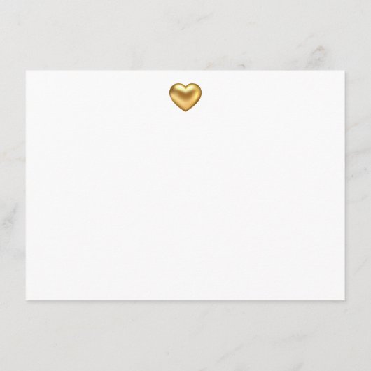シンプル金ゴールドモダンハート結婚ズホテル詳細 エンクロージャーカード (裏面)