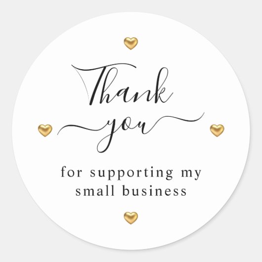 シンプル金ゴールドモダンハート ラウンドシール (正面)