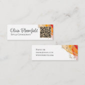 シンプル金ゴールドモダンピンクQRコード スキニー名刺 (正面/裏面)