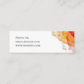 シンプル金ゴールドモダンピンクQRコード スキニー名刺 (裏面)