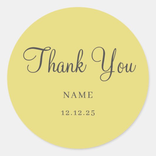 シンプル金ゴールドモダンミニマ結婚リスクラシックト ラウンドシール (正面)