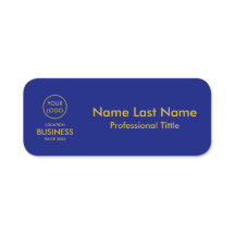 シンプル金ゴールドモダンロゴ青