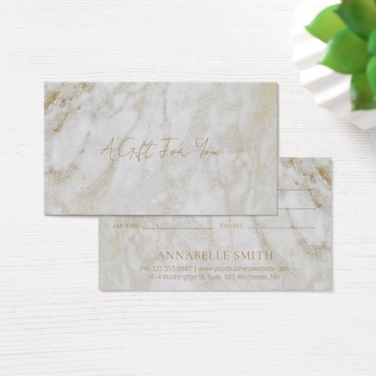 シンプル金ゴールドモダン大理石エレガントギフト証明書 (デスク)