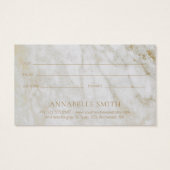 シンプル金ゴールドモダン大理石エレガントギフト証明書 (裏面)