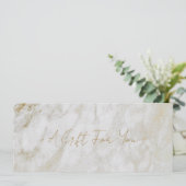 シンプル金ゴールドモダン大理石エレガントギフト証明書 (スタンド正面)