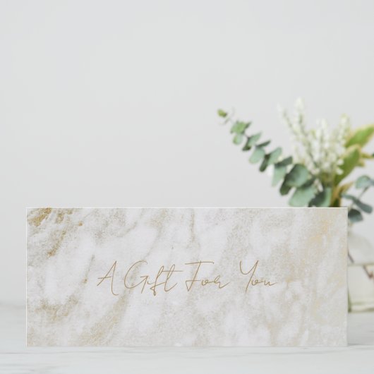 シンプル金ゴールドモダン大理石エレガントギフト証明書 (スタンド正面)