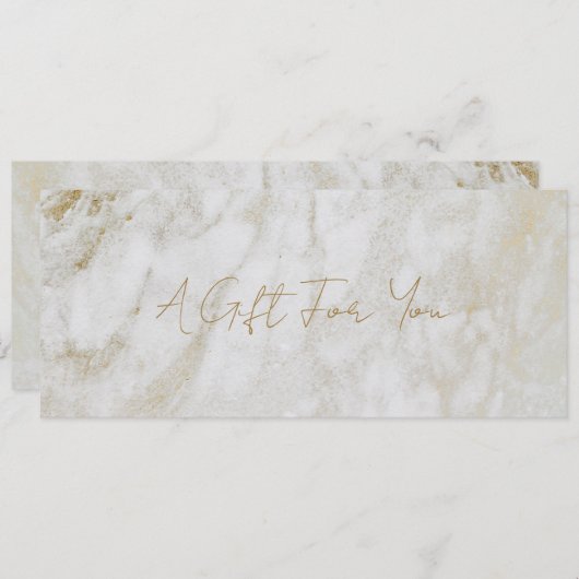 シンプル金ゴールドモダン大理石エレガントギフト証明書 (正面/裏面)