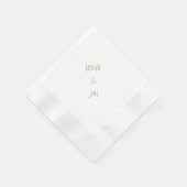 シンプル金ゴールドモダン文字名結婚のカクテル 縁ありカクテルナプキン (角)
