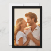 シンプル金ゴールドモダン書道写真結婚の 招待状 (裏面)