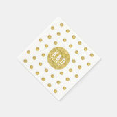 シンプル金ゴールドモダン結婚水玉模様 スタンダードカクテルナプキン (角)