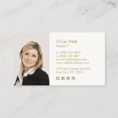 シンプル金ゴールドモダン鍵フロント実在エテート写真Ca コーリングカード (裏面)