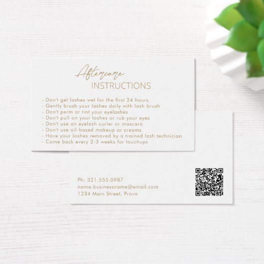 シンプル金ゴールドラエレガントッシュモダンアフターケアカード (デスク)