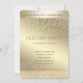シンプル金ゴールドラックスダズル企業のクリスマスパーティー 招待状 (正面)