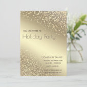 シンプル金ゴールドラックスダズル企業のホリデーパーティー 招待状 (スタンド正面)