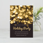 シンプル金ゴールドラ企業のイツホリデーパーティ 招待状 (スタンド正面)