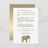 シンプル金ゴールドリマインダー結婚式招待状RSVPカード 出欠カード (正面/裏面)