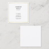 シンプル金ゴールドルックモダンプロフェッショナルプエレガントラン スクエア名刺 (正面/裏面)