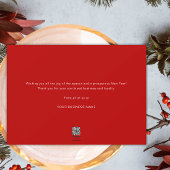 シンプル金ゴールドレッド&ジョイビジネスロゴハッピーホリデー シーズンカード