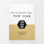 シンプル金ゴールドロゴサロンスパ価格表 三つ折り招待状 (カバー)