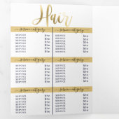 シンプル金ゴールドロゴサロンスパ価格表 三つ折り招待状 (内部最初)