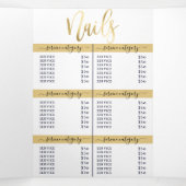 シンプル金ゴールドロゴサロンスパ価格表 三つ折り招待状 (内部中)