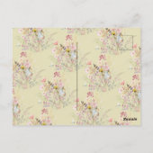 シンプル金ゴールドワイルドフラワーフローラ結婚ズ ポストカード (裏面)