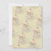 シンプル金ゴールドワイルドフラワーフローラ結婚ズ 招待状 (裏面)