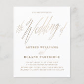 シンプル金ゴールド予算とホワイトスクリプ結婚ト (正面)