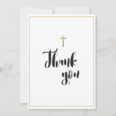 シンプル金ゴールド交カスタム差バプテスマ サンキューカード (正面)