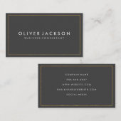 シンプル金ゴールド付きグレ縁どー 名刺 (正面/裏面)