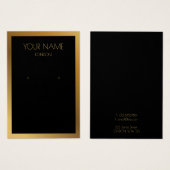 シンプル金ゴールド付きブラックイヤリング表示カー縁どド (正面&裏面)