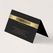シンプル金ゴールド付きモノクロストライプ背景 名刺 (裏面)