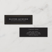 シンプル金ゴールド付き黒縁ど色 スキニー名刺 (正面/裏面)