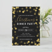 シンプル金ゴールド企業のクリスマスディナーパーティー 招待状 (スタンド正面)