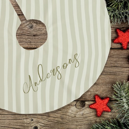 シンプル金ゴールド休日ストライプ書道スクリプト ブラッシュドポリエステルツリースカート