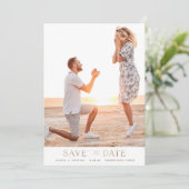 シンプル金ゴールド写真の保存日付 招待状 (スタンド正面)