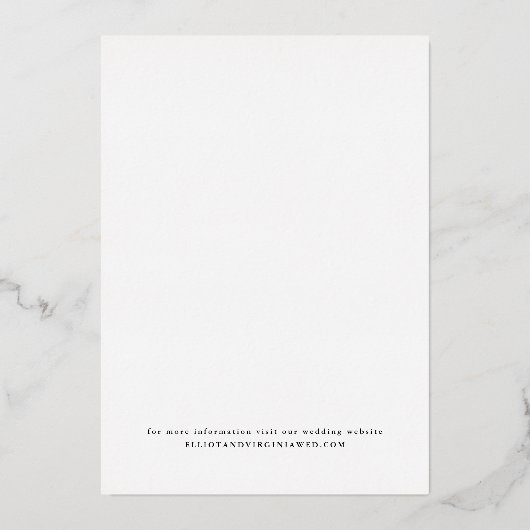 シンプル金ゴールド写真の保存日付 箔招待状 (裏面)